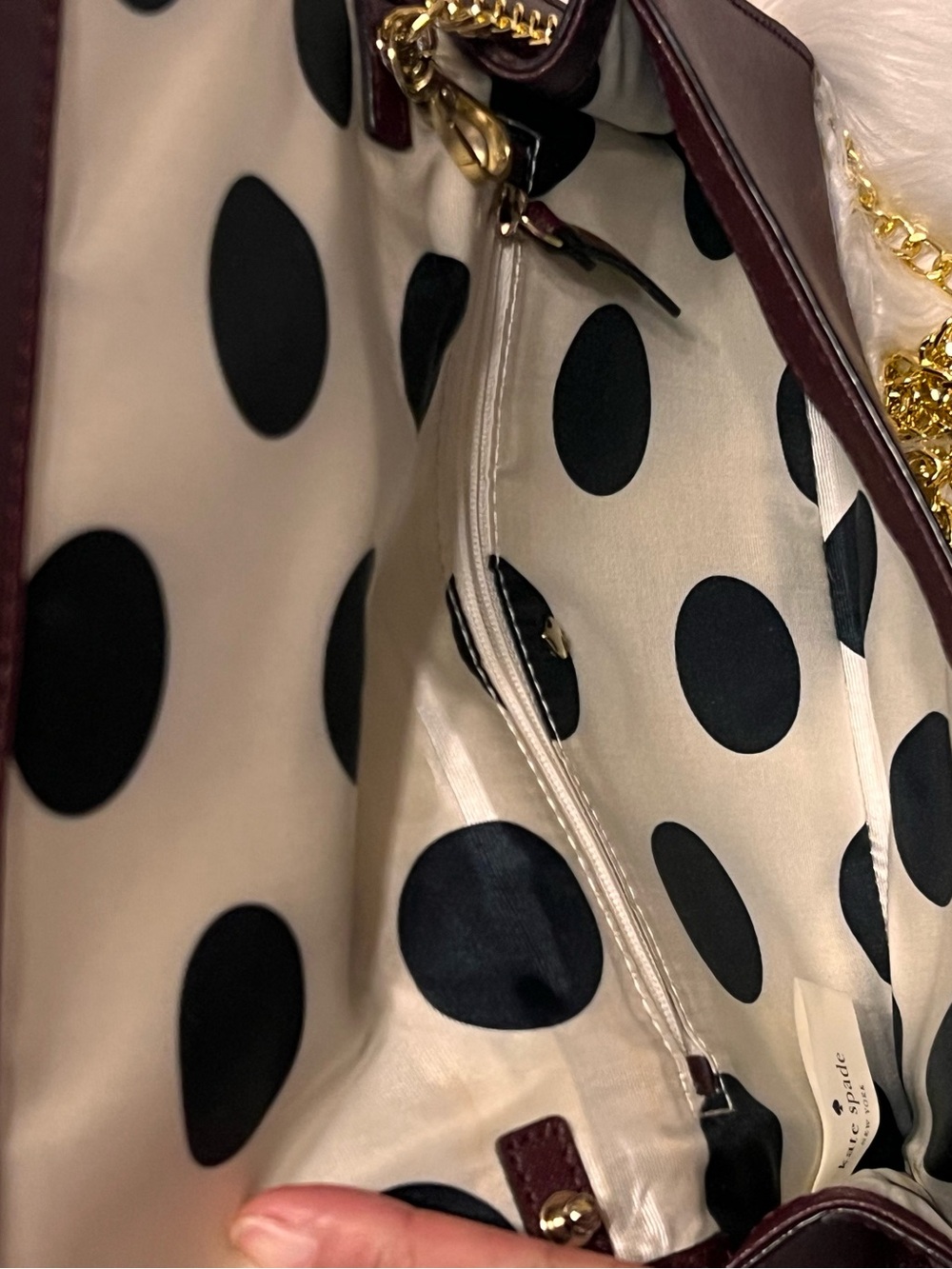 kate spade Burgundy clutch Crossbody bag chain can be  removable - Picture 5 of 13